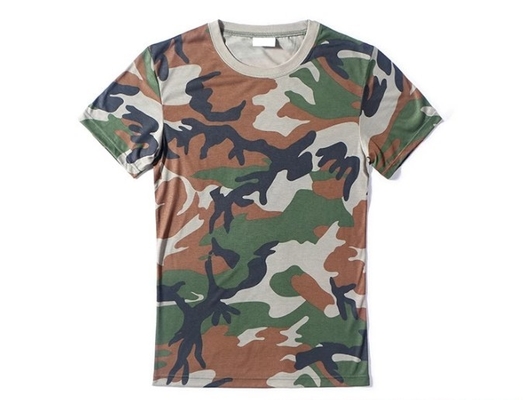 100% van katoenen de Militaire Tactische T-shirt van het de Camouflageleger Slijtageripstop