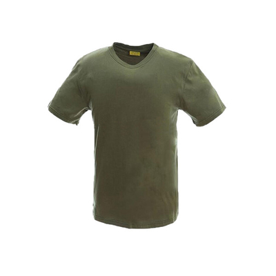Katoenen van de leger breide de groene tactische slijtage 100% T-shirt militaire katoenen stof om halsoverhemd mensenoverhemd