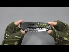 Groothandel op maat OEM buiten camping jacht plastic handvat touw zwart stalen lemp vouwzak