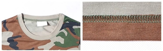 100% van katoenen de Militaire Tactische T-shirt van het de Camouflageleger Slijtageripstop