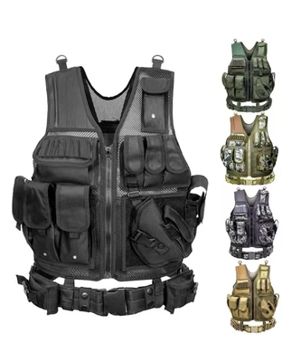 Veiligheidsbewaker Combat vest Voor jacht Crossfit Gym Paintball Game Tactische pantser vest comfortabel &amp; ademend