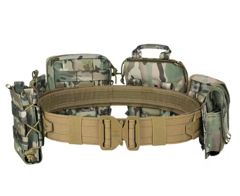 Equipo Tactico Verstelbare Molle Tas 6 Stuks Set Polyester Camouflage Tactische taille Gordel Met Mag Pockets