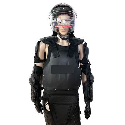 2024 Nieuwe volledig verdedigende zwarte stijve vlamvertrager Riot Suit Anti Hit Suit Veiligheid Riot Suit