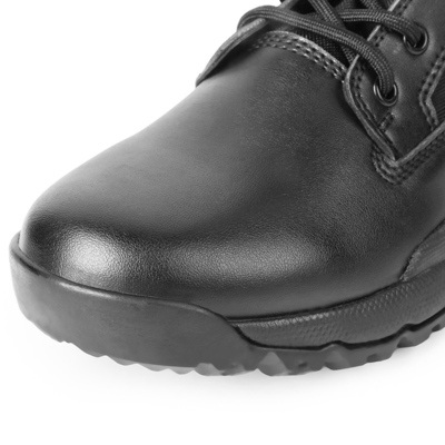 Ronde teen gladde leer gevechtsschoenen met schokabsorberende rubberen zool