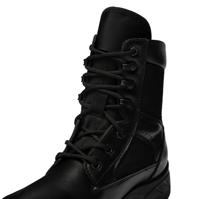 Zwarte buitenschoenen van PU rubber High Up Shoes Tactical Leather Combat Boots voor mannen