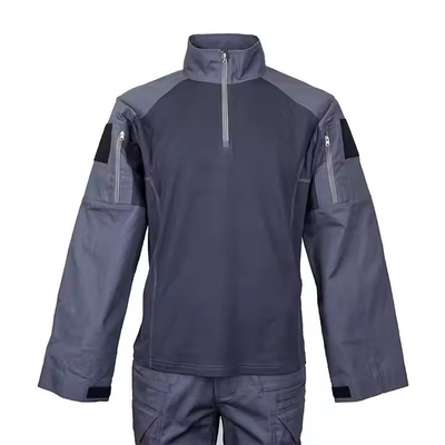 Tactisch pak met dubbele rits in donkerblauw met aangepast logo