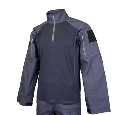 Tactisch pak met dubbele rits in donkerblauw met aangepast logo