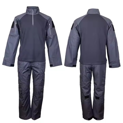 Tactisch pak met dubbele rits in donkerblauw met aangepast logo