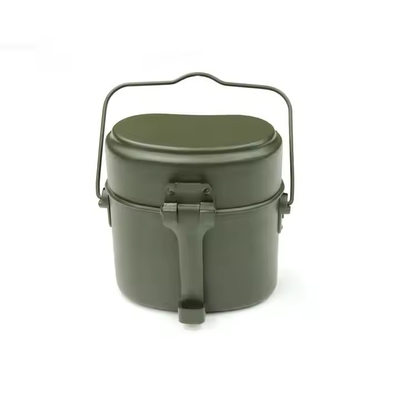 Tactische kantine Olijfgroen Aluminium ketel 3 stukken Lunchbox Tactische Outdoor Gear