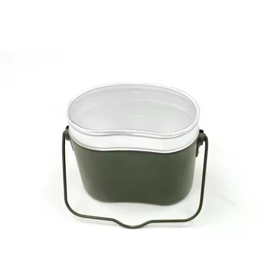 Tactische kantine Olijfgroen Aluminium ketel 3 stukken Lunchbox Tactische Outdoor Gear
