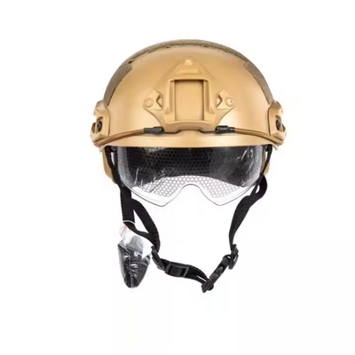 Duurzame zwarte tactische beschermhelm met glas voor tactische training