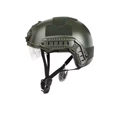 Duurzame zwarte tactische beschermhelm met glas voor tactische training