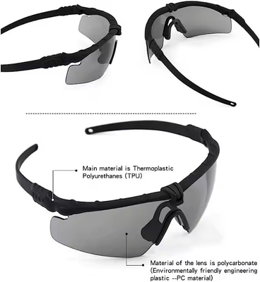 Tactische helm gecombineerd met opvouwbare oorbescherming Half Face Mesh Mask And Glass Set