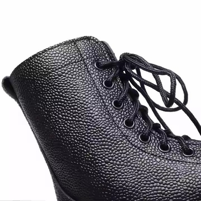 Uniforme tactische schoenen Zwarte kleur Lederschoenen met Geinuen Lederschoenen Zwarte schoenen