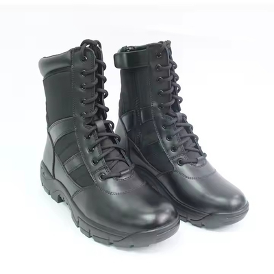 Zwarte full grain lederen veiligheidsschoenen rubberen harde zolen PU echt lederen buitenschoenen voor mannen