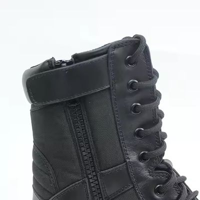 Zwarte full grain lederen veiligheidsschoenen rubberen harde zolen PU echt lederen buitenschoenen voor mannen