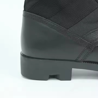 Zwarte full grain lederen veiligheidsschoenen rubberen harde zolen PU echt lederen buitenschoenen voor mannen