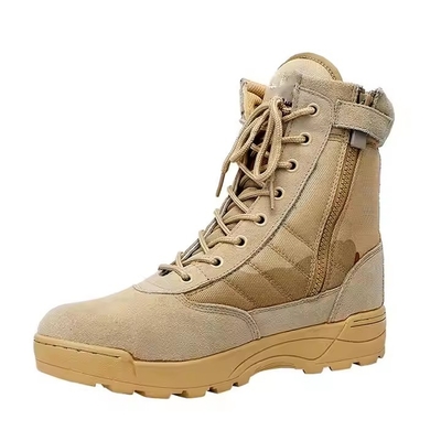 Tactisch schoeisel solide khaki woestijn wandelschoenen met leer materiaal comfortabele trainingschoenen