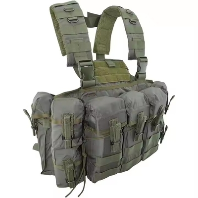 Groen nylon materiaal Tactisch borststuk met tijdschriftzak voor tactische training en buitenactiviteiten