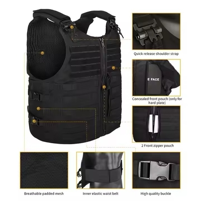 Tactisch vest Factory Oxford Zwarte mannen Training vest Jagen Molle Plaat Carrier Tactisch Duty vest