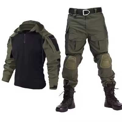 Camouflage Tactische beschermpak met kap ademend trainingsbroek overhemd en broek
