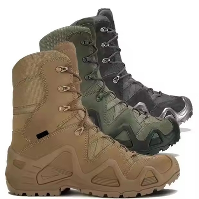 Fabriek Groothandel High-Top Bruin Lederen Outdoor Sports Survival Desert Safety Tactische Combat Boots